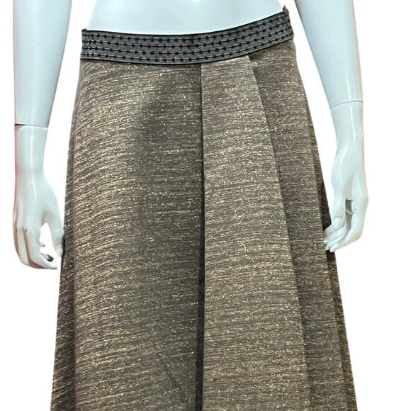 HD in Paris Anthropologie Metallic Bronze High Low Asymmetrical Skirt Size Small - Picture 5 of 11